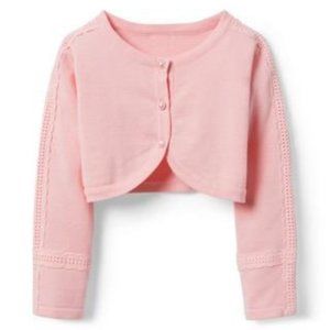 Janie and Jack Cropped Eyelet Sleeve Cardigan, 18-24M - NWT